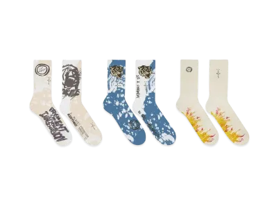 Travis Scott Cactus Jack For Fragment 3 Pack Socks "White"