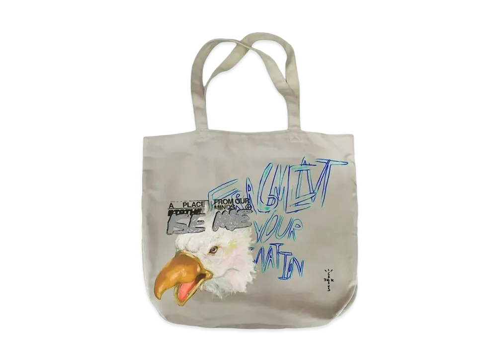 Travis Scott Cactus Jack For Fragment Flames Tote "Cream"