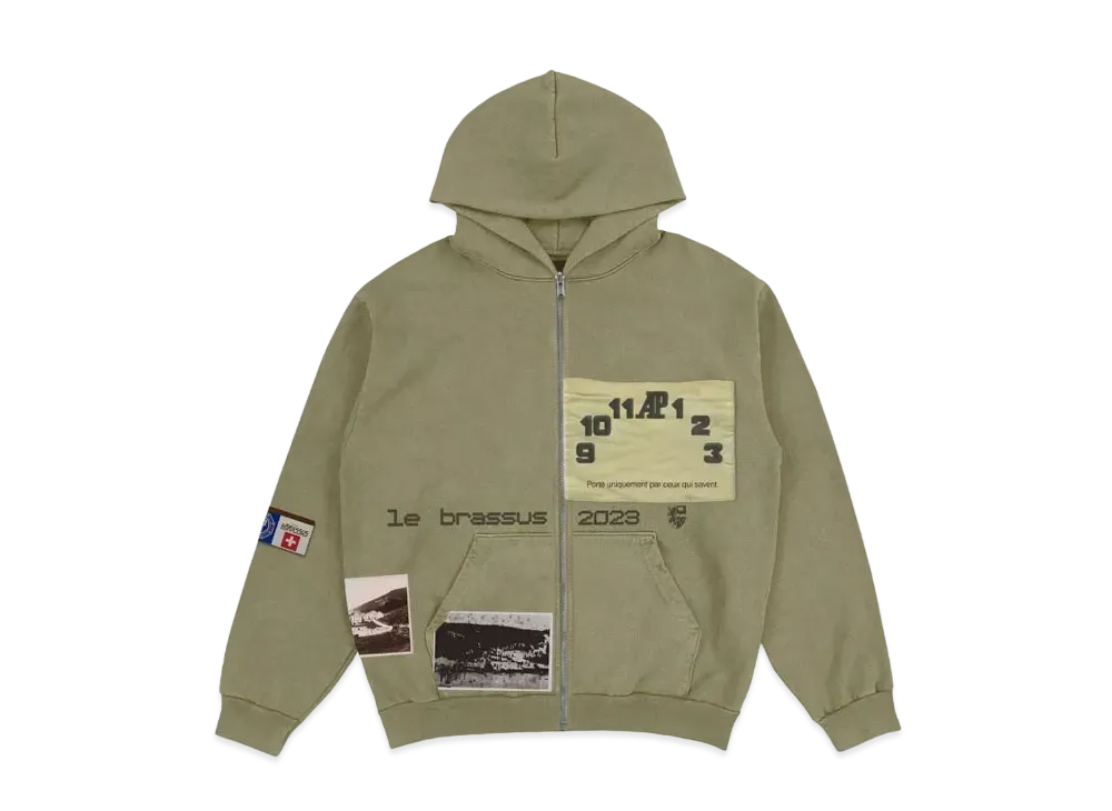 Travis Scott Cactus Jack x AP Le Brassus Zip Up Hoodie "Olive"