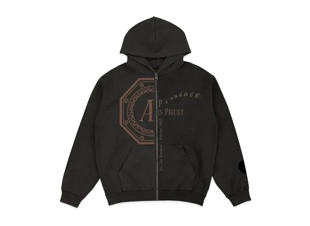 Travis Scott Cactus Jack x AP Split Logo Zip Up Hoodie "Black"