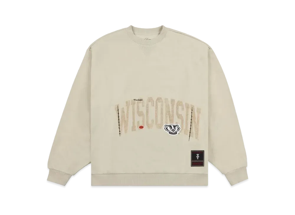 Travis Scott x M&N x University Of Wisconsin Crewneck "Ivory"