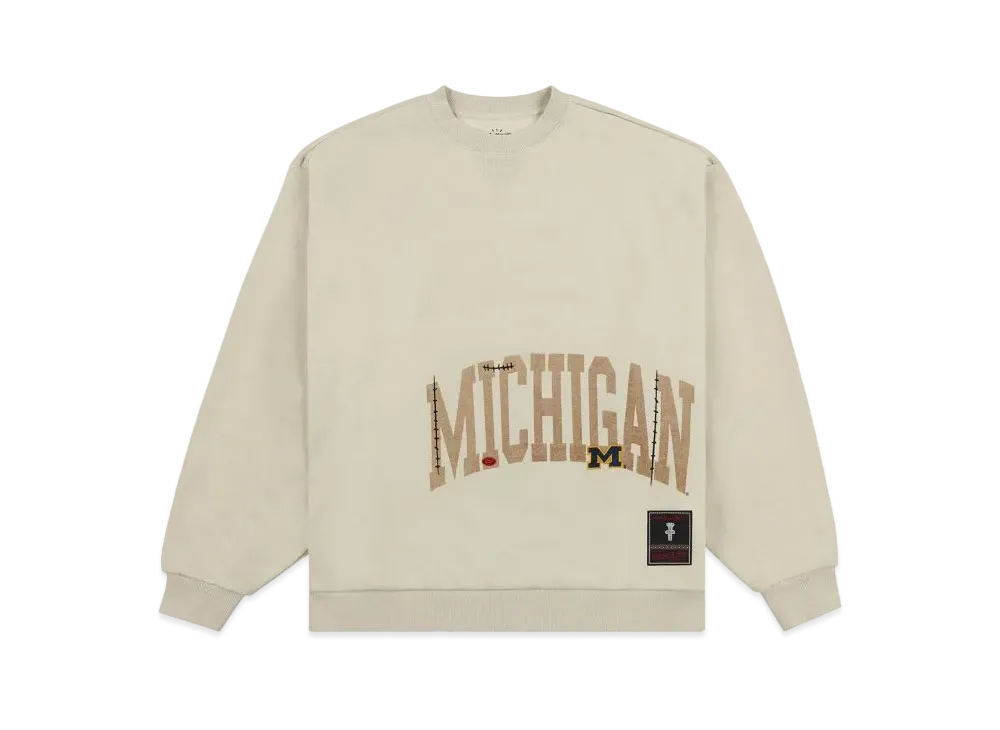 Travis Scott x M&N x University Of Michigan Crewneck "Ivory"