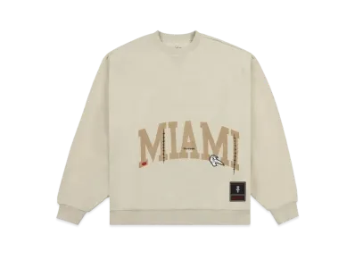 Travis Scott x M&N x University Of Miami Crewneck "Ivory"