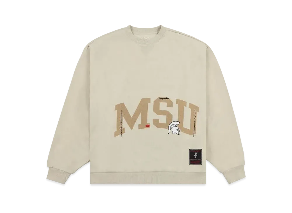 Travis Scott x M&N x Michigan State University Crewneck "Ivory"
