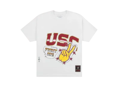 Travis Scott x M&N x USC Handdrawn Tee "White"