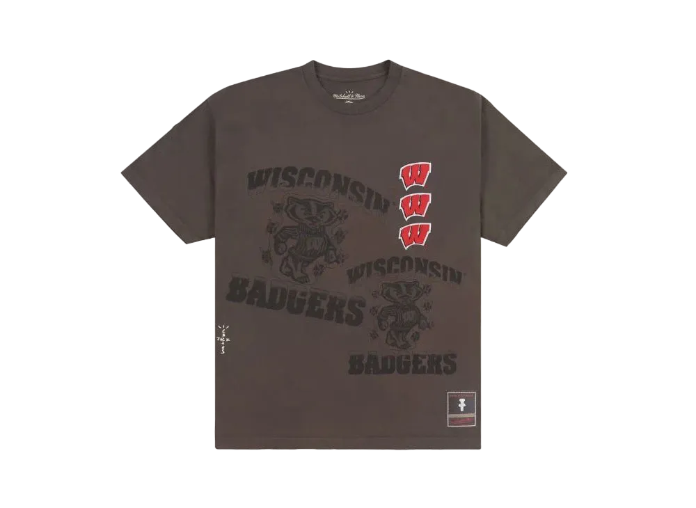 Travis Scott x M&N x University Of Wisconsin Seal Tee "Brown"