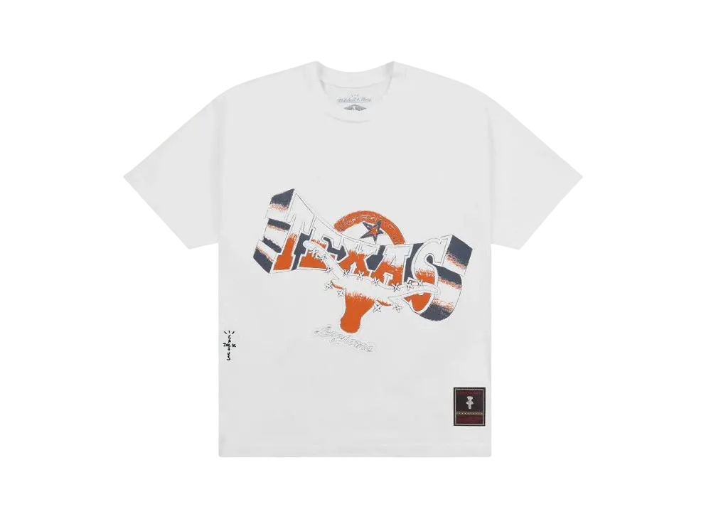 Travis Scott x M&N x University Of Texas Handdrawn Tee "White"