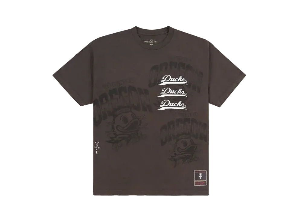 Travis Scott x M&N x University Of Oregon Seal Tee "Brown"