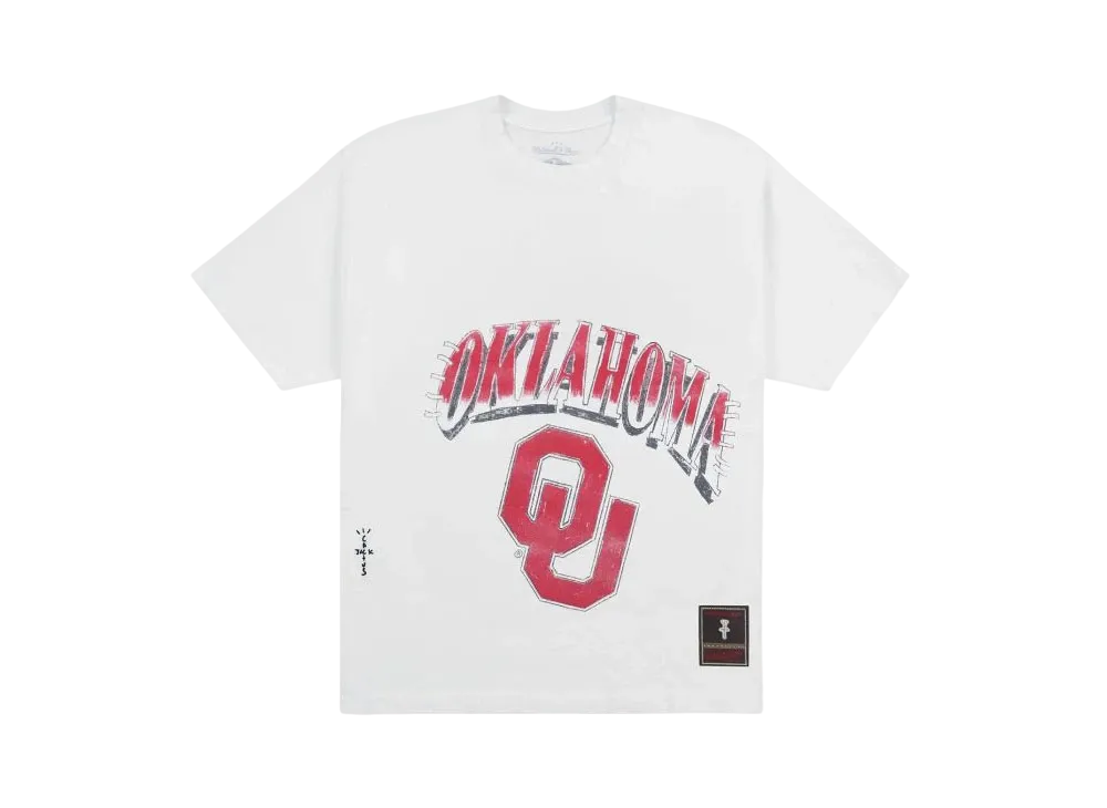 Travis Scott x M&N x University Of Oklahoma Handdrawn Tee "White"