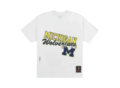 Travis Scott x M&N x University Of Michigan Handdrawn Tee "White"
