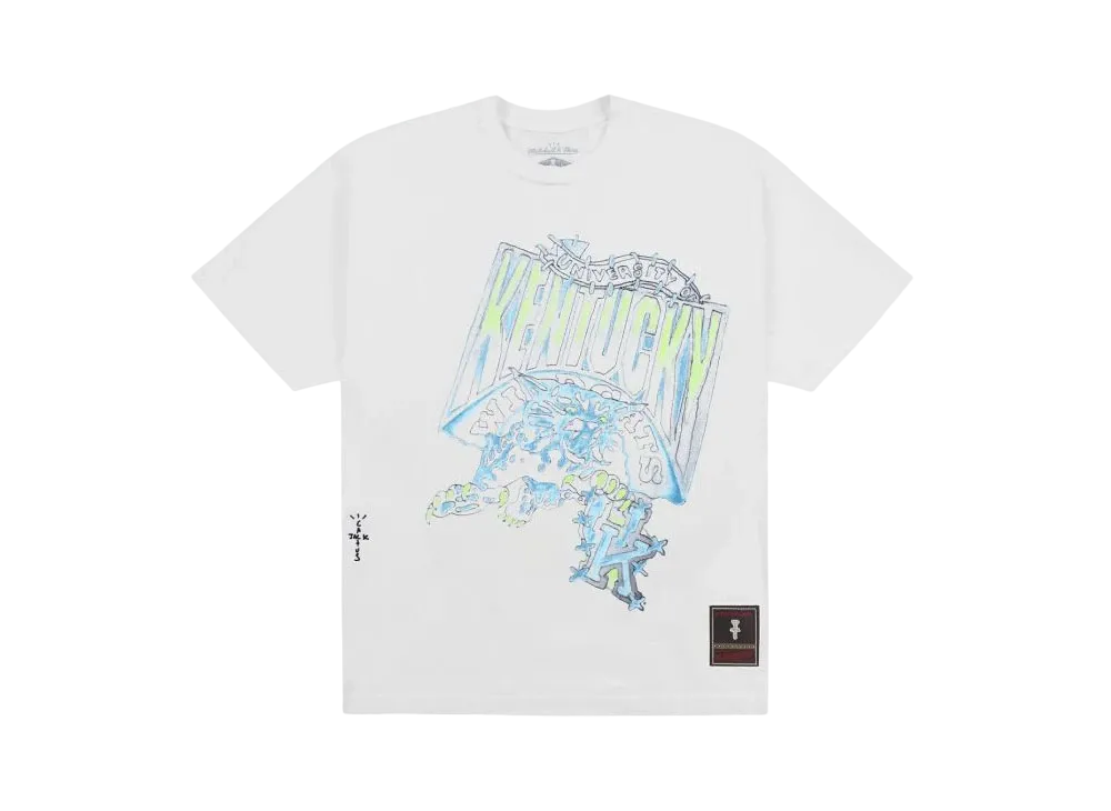 Travis Scott x M&N x University Of KentUCky Handdrawn Tee "White"