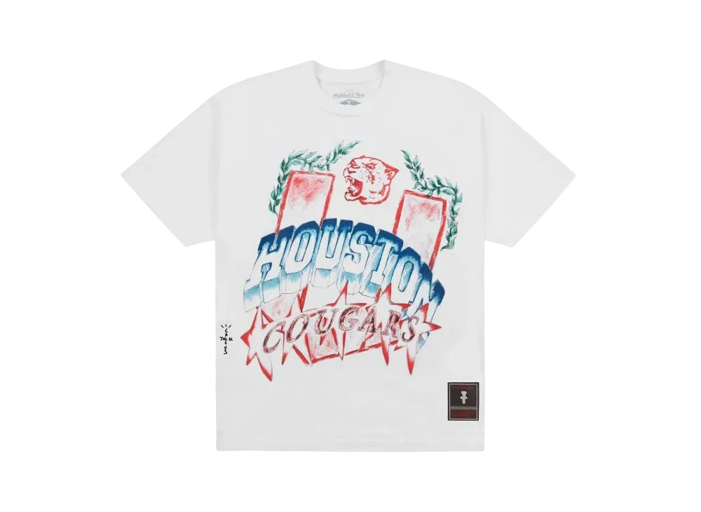 Travis Scott x M&N x University Of Houston Handdrawn Tee "White"