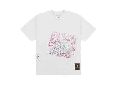 Travis Scott x M&N x University Of Alabama Handdrawn Tee "White"