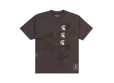 Travis Scott x M&N x Michigan State University Seal Tee "Brown"