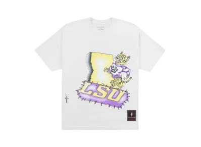 Travis Scott x M&N x LSU Handdrawn Tee "White"