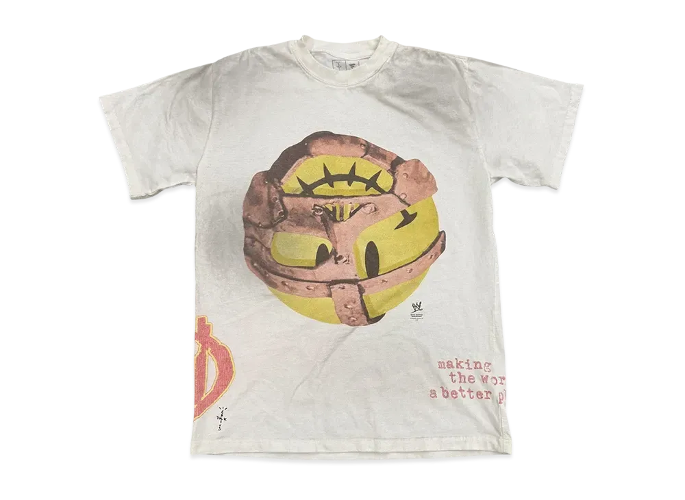 Travis Scott Cactus Jack x WWE Mankind Tee "White"
