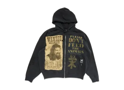 Travis Scott Cactus Jack x WWE Double Cactus Jack Zip Hoodie "Black"