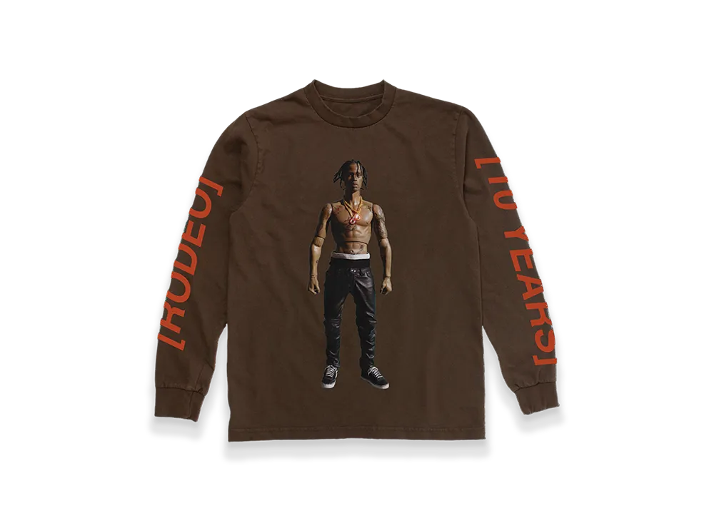 Travis Scott Cactus Jack x RODEO 10 Years Action Figure Longsleeve "Brown"
