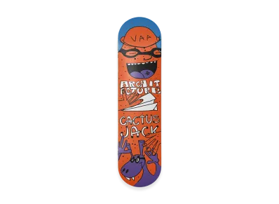 Travis Scott Cactus Jack x Virgil Abloh Archive x Architecture Paper Plane Skate Deck "Orange/purple"
