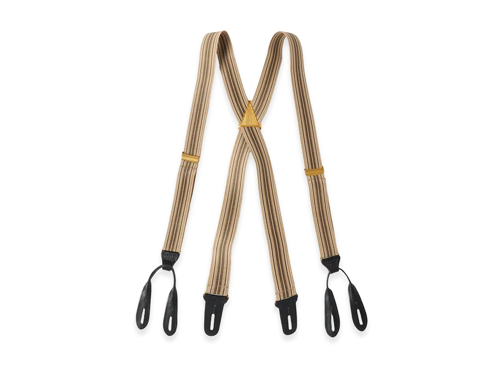 T.T Taiga Takahashi LOT.005 Suspender "Multi Stripe Beige"