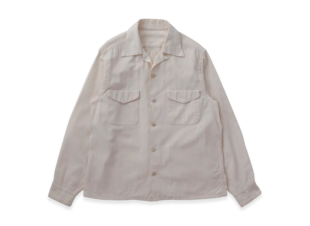 T.T Taiga Takahashi LOT.101 Open Collar Shirt "Washed Ivory"