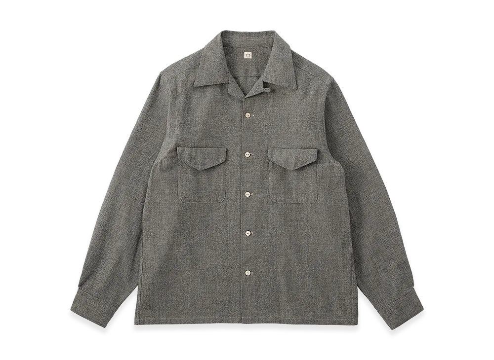 T.T Taiga Takahashi LOT.101 Open Collar Shirt "Ivory Black"
