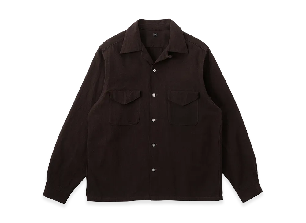 T.T Taiga Takahashi LOT.101 Open Collar Shirt "Brown Black"