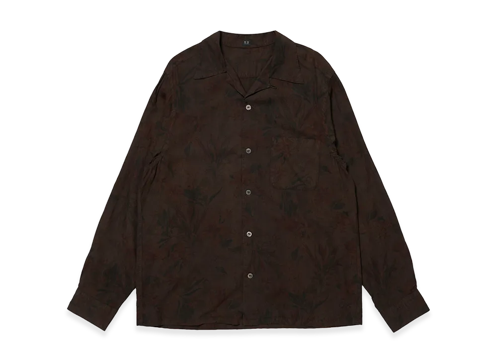 T.T Taiga Takahashi LOT.101 Open Collar Shirt "Mud Dyed Brown"