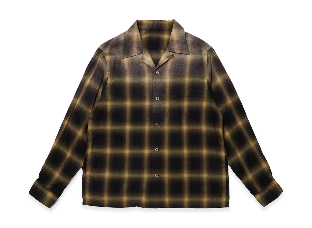 T.T Taiga Takahashi LOT.101 Open Collar Shirt "Bleached Beige Plaid"