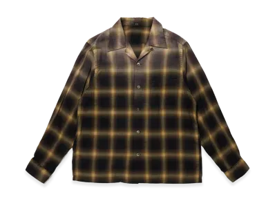 T.T Taiga Takahashi LOT.101 Open Collar Shirt "Bleached Beige Plaid"