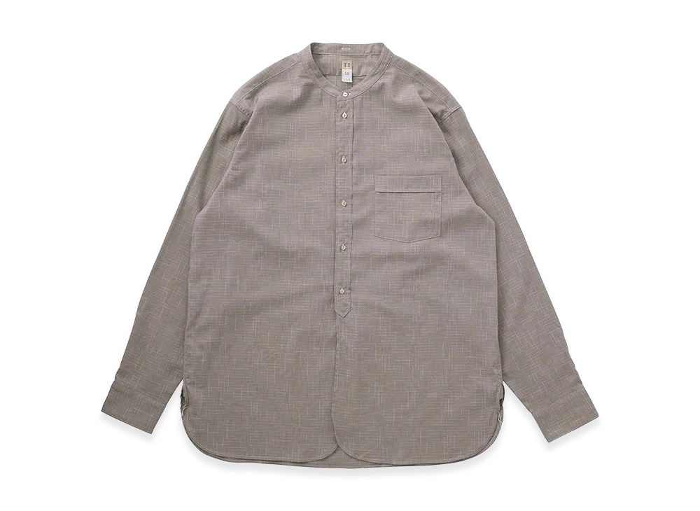 T.T Taiga Takahashi LOT.104 Band Collar Shirt "Heather Gray"