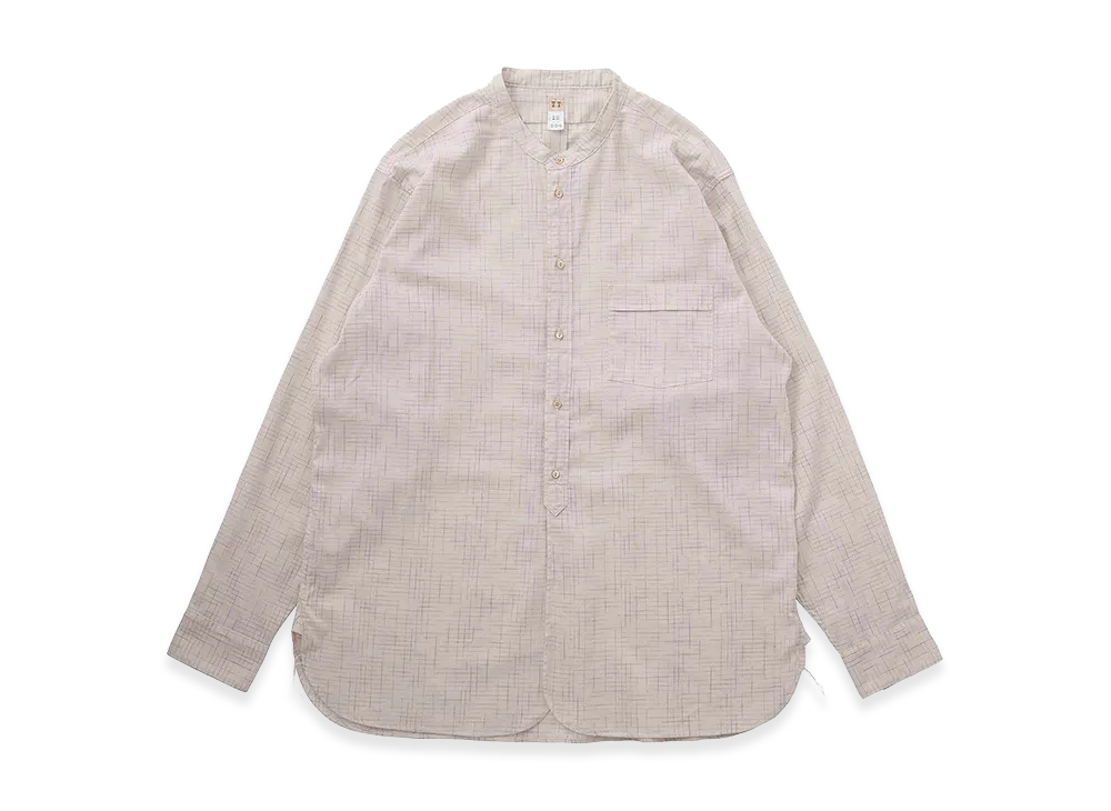 T.T Taiga Takahashi LOT.104 Band Collar Shirt "Heather Ivory"