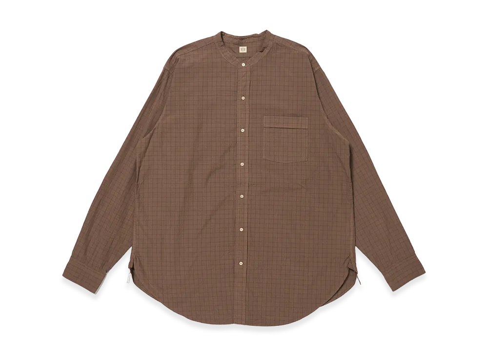 T.T Taiga Takahashi LOT.104 Band Collar Shirt "Brown"