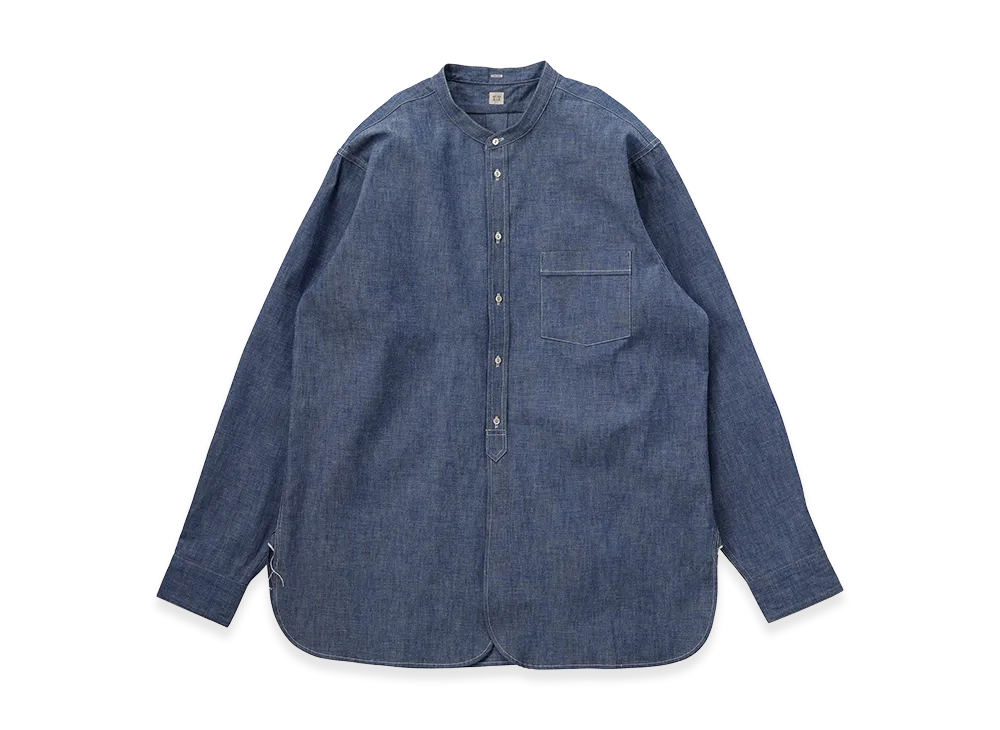T.T Taiga Takahashi LOT.104 Band Collar Shirt "Indigo Chambray"