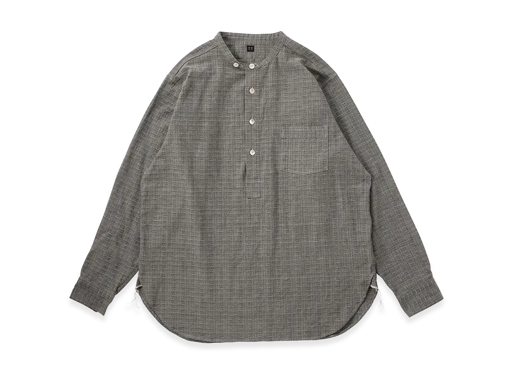 T.T Taiga Takahashi LOT.105 Band Collar Shirt P/O "Ivory Jacquard"