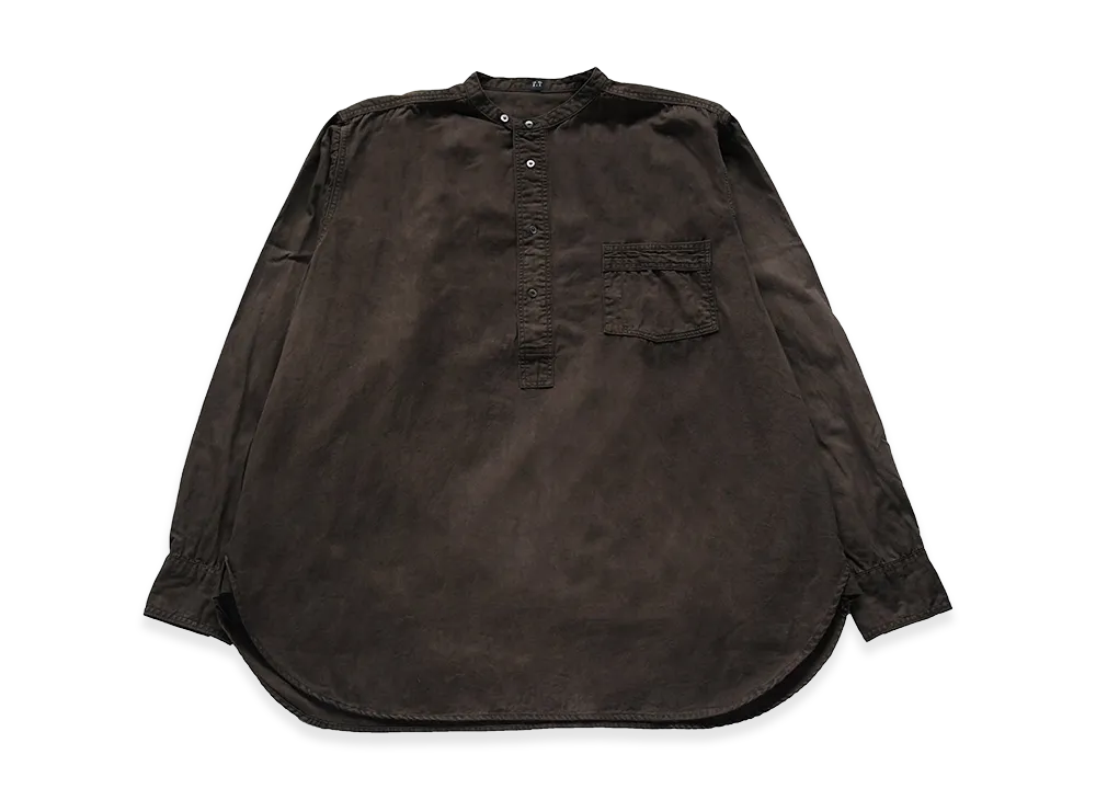 T.T Taiga Takahashi LOT.105 Band Collar Shirt P/O "Mud Dyed Brown"