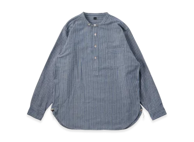 T.T Taiga Takahashi LOT.105 Band Collar Shirt P/O "Indigo Stripe"