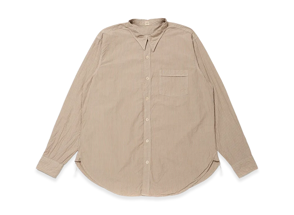 T.T Taiga Takahashi LOT.106 Narrow Collar Shirt "Beige Stripe"