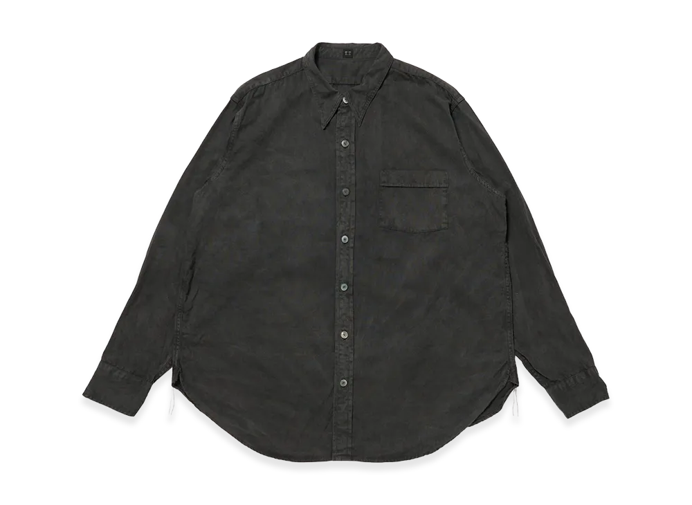 T.T Taiga Takahashi LOT.106 Narrow Collar Shirt "Sumi Dyed Black"