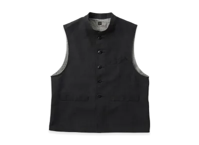 T.T Taiga Takahashi LOT.107 Stand Collar Vest "Melange Black"