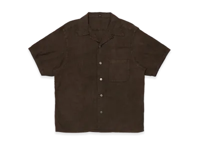 T.T Taiga Takahashi LOT.113 Open Collar Shirt "Mud Dyed Brown"