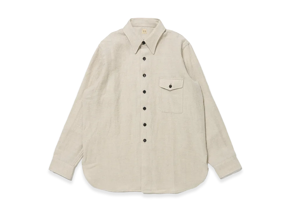 T.T Taiga Takahashi LOT.116 Long-Point Collar Sports Shirts "Ivory"