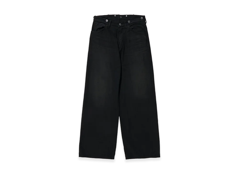 T.T Taiga Takahashi LOT.209 Buckle-Backed Trousers "Damaged Sumi Dyed Black"