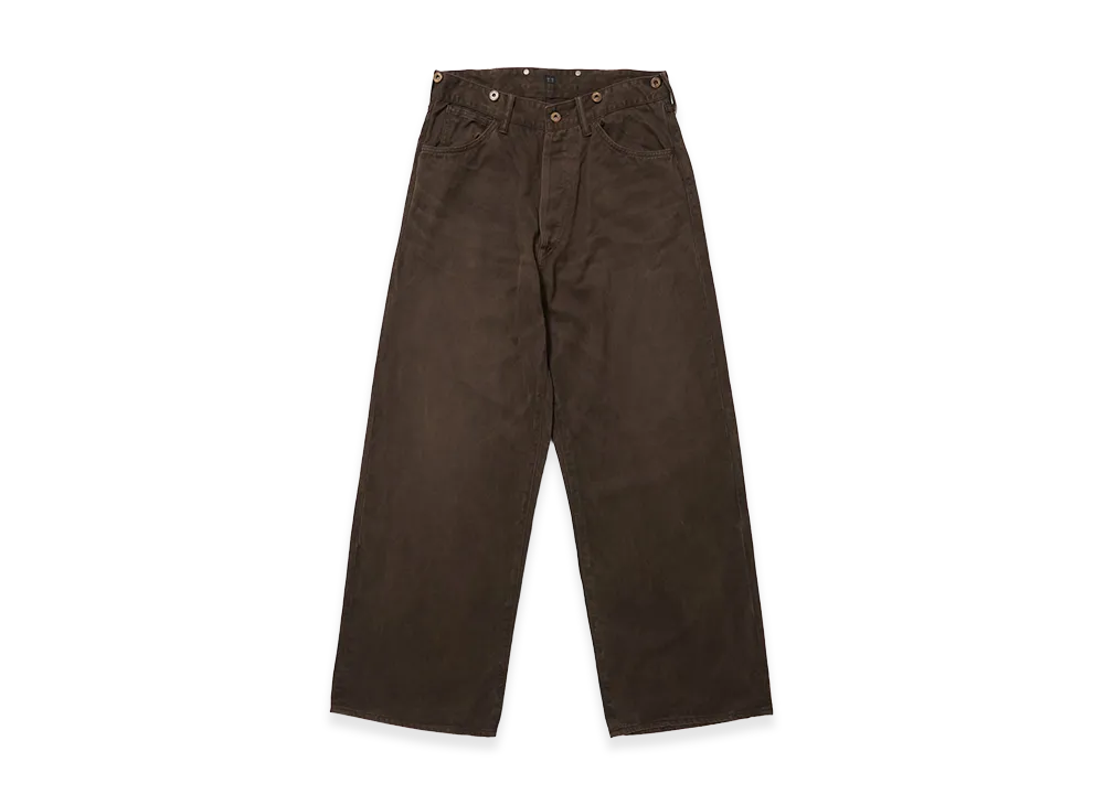 T.T Taiga Takahashi LOT.209 Buckle-Backed Trousers "Damaged Mud Dyed Brown"