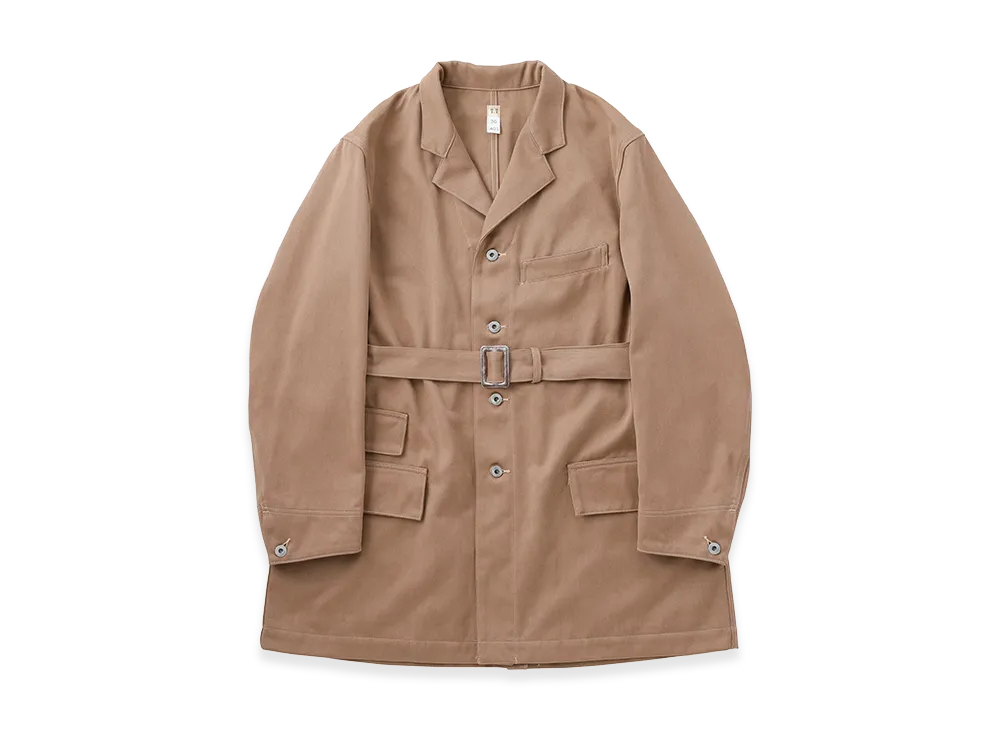 T.T Taiga Takahashi LOT.401 Belted Engineer Coat "Natural Dyed Beige"