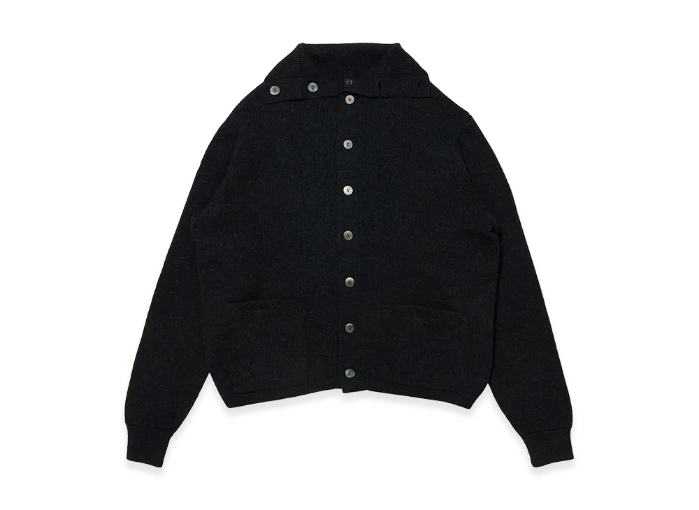T.T Taiga Takahashi LOT.521 Turtleneck Cardigan "Charcoal"