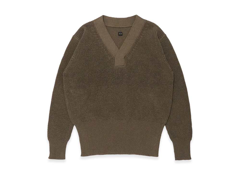 T.T Taiga Takahashi LOT.529 V Neck Pullover "Olive"