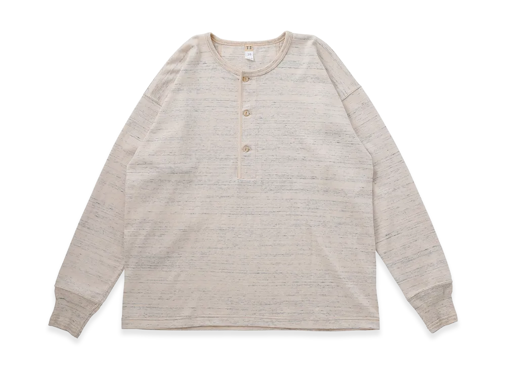 T.T Taiga Takahashi LOT.605 Henry Neck Shirt "Heather Ivory"