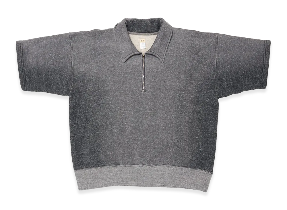 T.T Taiga Takahashi LOT.621 Half Zip S/S Sweat Shirt "Faded Heather Gray"