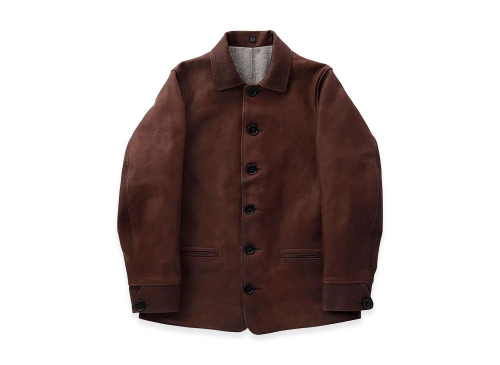T.T Taiga Takahashi LOT.801 Automobile Leather Jacket "Mud Dyed Brown"